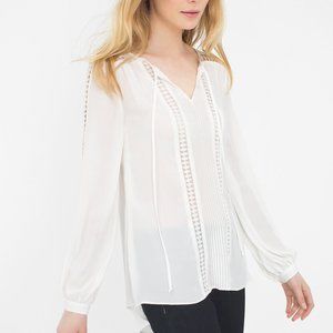 WHBM Lace Trim Blouse NWT